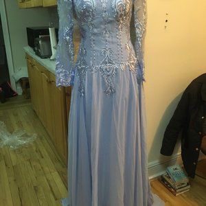 long dress never worn with train